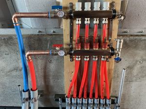 A custom manifold for a new construction radiant heating system